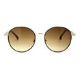 thumbnail image 1 of Retro Pop Color Indi Dapper Metal Rim Round Sunglasses Gold Brown, 1 of 4