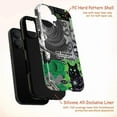 thumbnail image 4 of Trippy Psychedelic Cat Touch Phone Case for iPhone 16 15 14 13 12 11 Pro Plus Mini, 'Escape from Reality' Green & Black Abstract Art, Dual Layer Protective Cover, Gift for Cat Lovers & Aesthetic Fans, 4 of 6