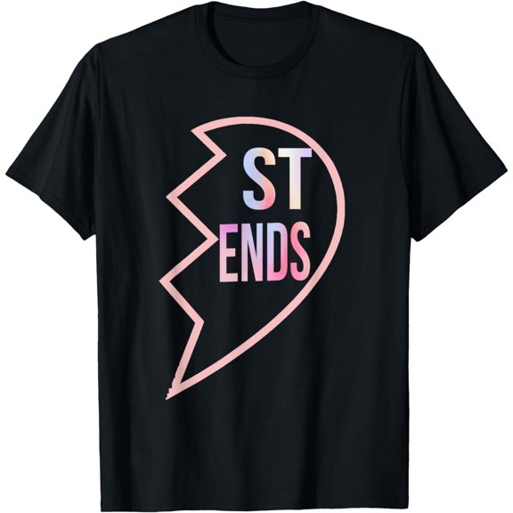 BFF 1 Heart in 2 Best Friends Matching 2nd Part T-Shirt men and women can wear, black, white, gifts