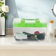 thumbnail image 4 of SHISUYAN Green Plastic Storage Box with Handle for Home School Large Capacity Double Layer Design 7.8x5.1x3.9 Inches, 4 of 9