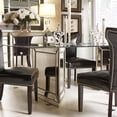 thumbnail image 4 of Murano Wood Double Pedestal Dining Table in Silver Leaf with Glass Top, 4 of 4