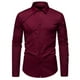 thumbnail image 2 of pstuiky camisas de manga larga para hombre, Camisa blusa informal de manga larga con cuello vuelto y botones lisos a la moda para hombre top de hombre m, 2 of 9