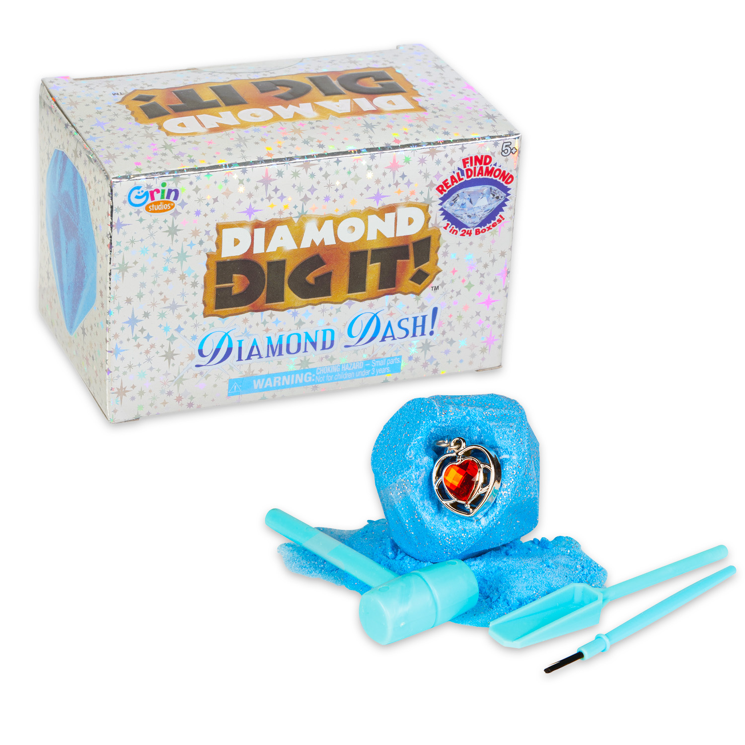 Diamond Digging Kit for Kids - Bundle with 3 GS Diamond Excavation Mining Kits Including Mystery Gemstones, Crystals, and Tools for Kids, Boys, Girls | STEM Digging Toy Set