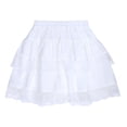 thumbnail image 4 of NIPAXO Girls Tiered Skirt Lace Trim Elastic Waist Polka Dot Mesh Casual A-Line Summer White Skirt for Kids and Toddlers,White (4-5Y ), 4 of 6