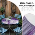 thumbnail image 2 of Modern Oil Painting Round Tablecloth for 36-44 Inch Tables,Fitted Table Cover with Elastic Edge,Purple Grey Abstract Graffiti Art Waterproof Outdoor Table Cloth Protector for Patio Garden Dinner, 2 of 9