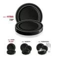 thumbnail image 6 of Smarty 7.5" Black with Silver Edge Rim Plastic Salad Plates 120ct, 6 of 7