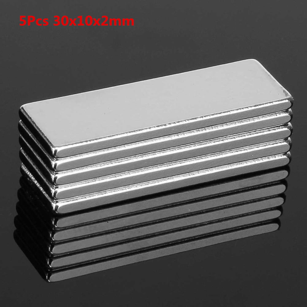5Pcs 30x10x2mm Rare Earth N35 Rectangle Plate Sheet Super Strong NdFeB Magnet 