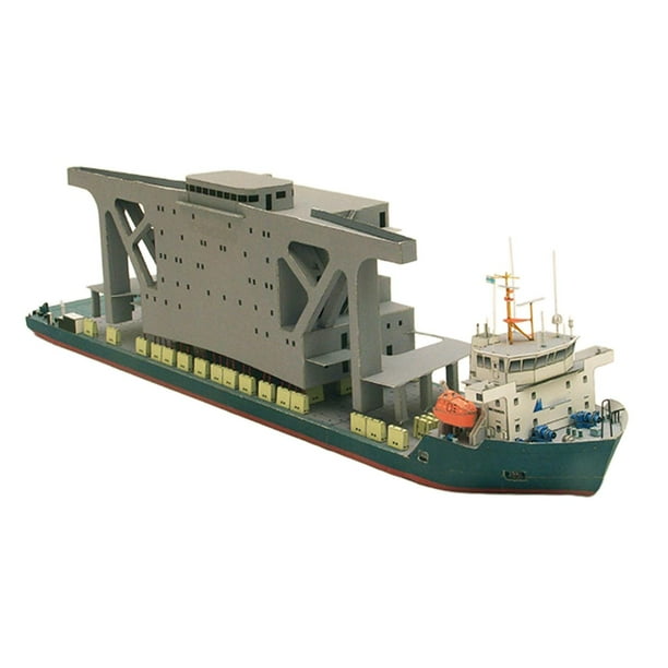 1/250 modelo de papel de barco de carga decoración de escritorio regalos para hombres y mujeres modelo de papel de barco simulación 3D creativo