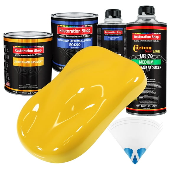 Sunshine Yellow Quart URETHANE BASECOAT CLEARCOAT Car Auto Body Paint Kit
