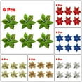 thumbnail image 4 of 6Pcs Christmas Glitter Artificial Poinsettia Flowers Xmas Poinsettia Artificial Wedding Flowers Decorations Xmas Tree Ornaments for Party Favors, 10inch, 4 of 4