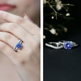 thumbnail image 3 of Rosec Jewels Lab Grown Blue Sapphire Wedding Ring Set - 2 Carat Engagement Ring with Wedding Band - AAAA Quality, 18K White Gold, US 4.00, 3 of 9
