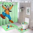 thumbnail image 1 of Juego de 4 cortinas de ducha Goofy con alfombrillas antideslizantes, tapa de inodoro y alfombrilla de baño, cortina de ducha impermeable con decoración de dibujos animados para baño con 12 ganchos,, 1 of 8