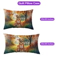 thumbnail image 5 of Hello Fall Golden Retriever Football Welcome Autumn with Leaves Pumpkins Quilt Pillowcase Goldens Dog Lover Gifts Idea Throw Pillow Cover Bed Home Decor - 00012, 5 of 5