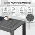 thumbnail image 4 of All-Weather Aluminum Outdoor Coffee Table, Modern Coffee Table for Outside, Rectangle Patio Coffee Table for Balcony Garden, Deep Grey, 4 of 7