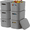 Gray, variant on NTYNTY 6 Pack Small White Plastic Storage Bins with Lids & Handles, 9.84" x 7.09" x 6.3" Stackable Organizer for Crafts & Snacks