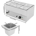 thumbnail image 5 of SHZICMY  Food Warmer, Stainless Steel Bain Marie Buffet Countertop with 1500W Steam Table, 86-230℉ Temperature Range for Parties, Catering, Restaurants, 5 of 16