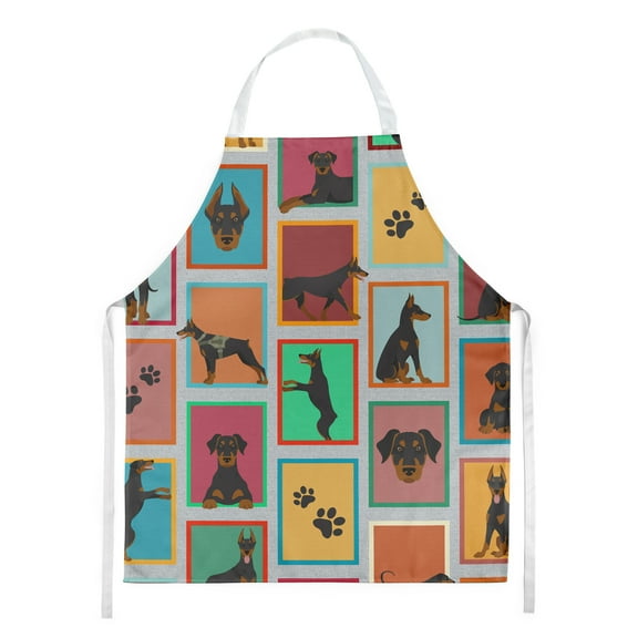 Lots of Doberman Pinscher Apron 27 in x 30 in