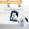 thumbnail image 3 of Galaxy Polar Bear Square PU Leather Luggage Tags - 2 Pack with Privacy Cover and Stainless Steel Ring - Suitable for Travel, Backpack, Handbag - Suitcase Tags, Travel Tag, 3 of 7