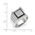thumbnail image 4 of White Sterling Silver Ring Band with Stones Cubic Zirconia CZ Black, 4 of 5
