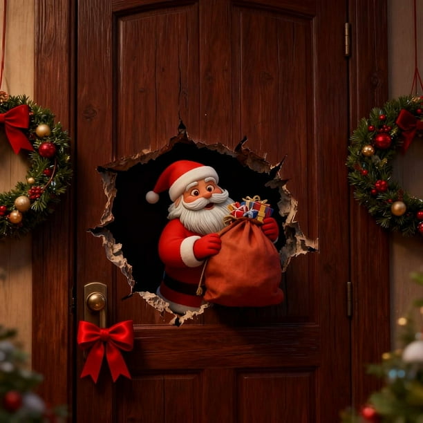 Póster de pared con pegatinas de Papá Noel