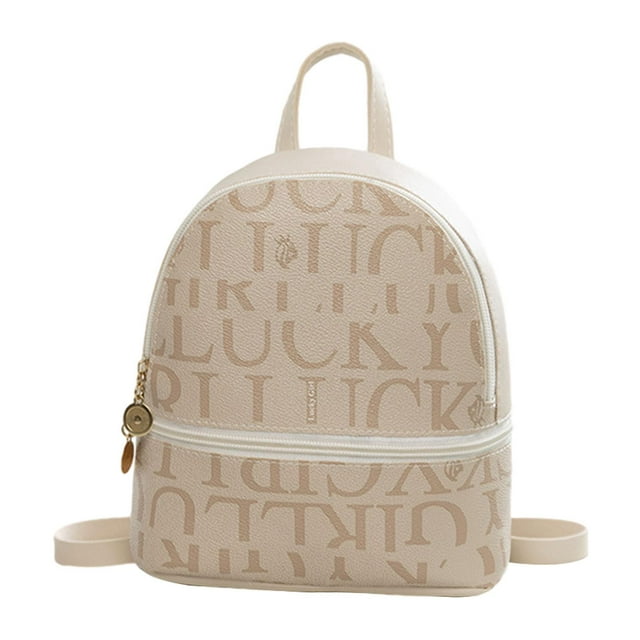Mini mochila de moda para mujer, pequeña y elegante bolsa de almacenamiento con cremallera, bolso de mano para Color albaricoque