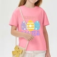 thumbnail image 4 of SERTG Girls Easter Floral Bunny Print Short Sleeve T Shirt Soft Lightweight Crew Neck Tee Casual Regular Fit Breathable Comfortable Spring Top Fashion Holiday T Shirt(Pink#1,3-4 Years), 4 of 8