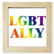 Gradient LGBT Ally Rainbow Square Picture Frame Wall Tabletop Display