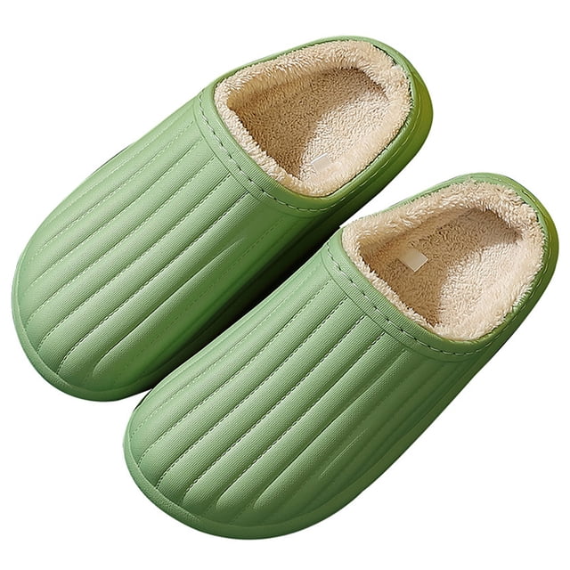 Winter Slides Unisex Waterproof Non-skid Plush House Sandals Slip on Slippers