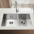 thumbnail image 3 of KBFmore Zero Radius 32 inch 16 Gauge Double Bowl Kitchen Sink with 6 Pieces Sink Accessories, 3 of 5