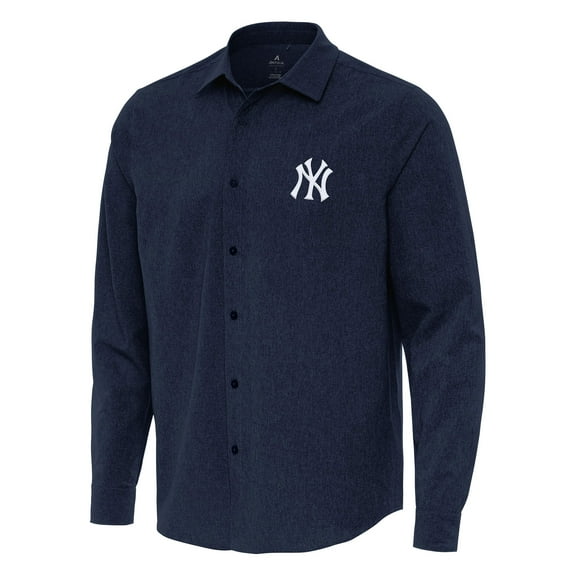 Men's Antigua Navy New York Yankees Exposure Long Sleeve Button-Up Shirt
