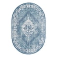 thumbnail image 2 of Unique Loom Outdoor Traditional Collection Area Rug - Valeria (5' 3" x 8' Oval Blue/Ivory), 2 of 6