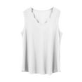 thumbnail image 3 of Yubnlvae White Casual Solid Color Scallop V Neck Women's Vest Comfortable And Breathable V Neck Women's T Shirt, 4Xl, 3 of 7