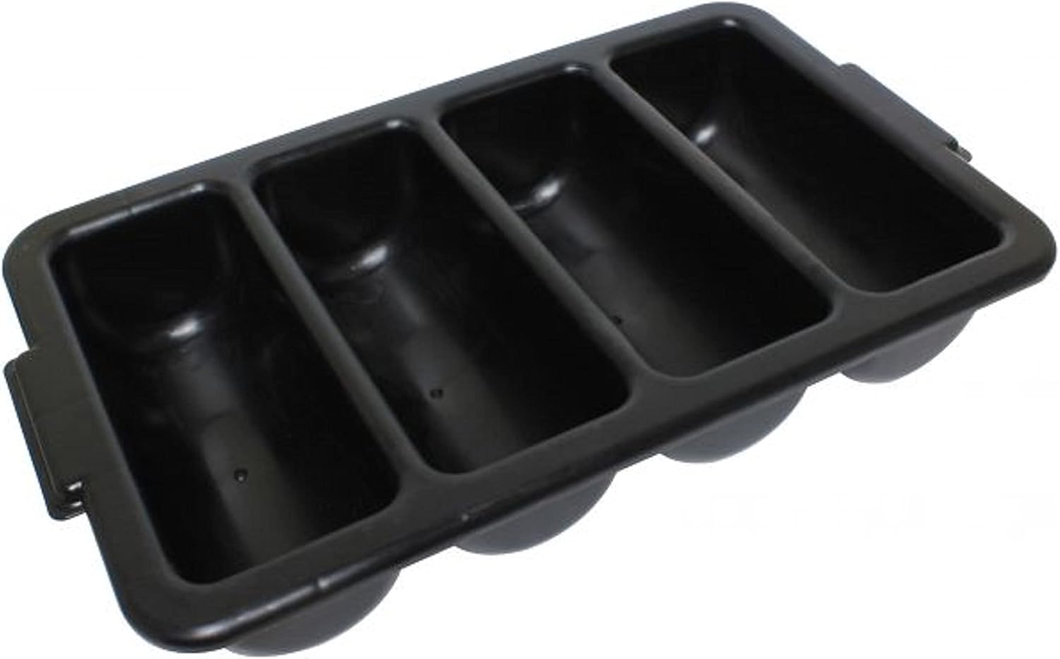 TrueCraftware- 4 Compartments Silverware Organizer Cutlery Tray Black Color 22-1/2" x 13" x 4"- Plastic Utensils Drawer Holder Cutlery Holder for Kitchen Home and Restaurant Organization