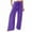Purple, variant on Cmfcve Women's Casual Pants Solid Color Drawstring Sweatpants Wide Legged Straight Baggy Track Pants