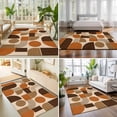 thumbnail image 5 of Orange Grid Blocks Washable Living Room Rugs 5'x7', Boho Modern Abstract Art Geometric Arch Lines Washable Throw Large Area Rugs Non-Slip Sturdy Edge Binding Carpet for Dining Room Bedside Kitchen, 5 of 9