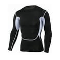 thumbnail image 2 of Frontwalk Men's T Shirt Skinny Compression Base Layer Tops Long Sleeve Mens Breathable Camouflage Long -sleeved Mesh Black 2XL, 2 of 3