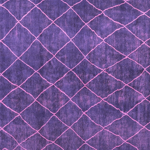 Ahgly Company Indoor Square Abstract Pink Modern Area Rugs, 6' Square