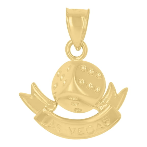 10kt Real Yellow Gold Mens Las Vegas Charm Pendant