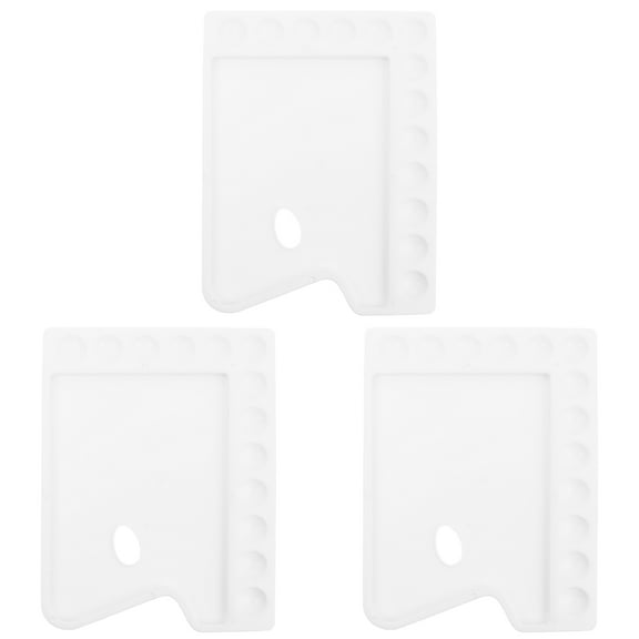 WHAMVOX 3 Pcs Water Color Mixing Palette Painting Palettes Tray Watercolor White
