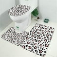 thumbnail image 2 of Pink and Black Of Leopard Print Bathroom Rugs Sets 3 Piece,Toilet Cover Set,Absorbent Non Slip Bathroom Mats Sets with U-Shaped Contour Rug Toilet Rug Set, 2 of 5