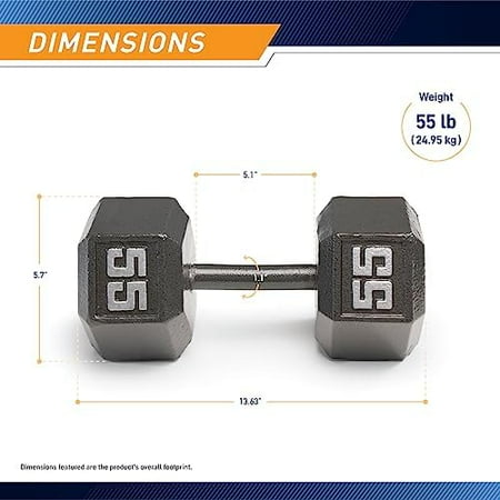 Cast Iron Hex Dumbbells Collection - Available size from 3-lb to 100-lb, SOLD INDIVIDUALLY