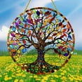 thumbnail image 4 of BKER Tree Of Life Acrylic Painted Glass Window Hanging Colorful Exquisite Porch Home, 4 of 5