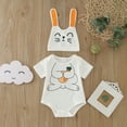thumbnail image 2 of Ymyiu Baby Girl Romper Dress Infant Baby Girl Summer Clothes Sleeve Baby Girl Romper Headband 3 6 Months (White,3-6 Months), 2 of 7