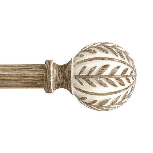 Barra de cortina QDWIS Boho Wood de 180 a 360 cm, ajustable y resistente