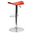 thumbnail image 5 of Flash Furniture Jefferson 2 Pk. Contemporary Orange Vinyl Adjustable Height Barstool with Wavy Seat and Chrome Base, 5 of 8