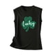 thumbnail image 3 of Gibobby Tops Impreso Chaleco de mujer Sin mangas Blusa informal Cuello sin mangas Camiseta Chaleco casual Camiseta Camiseta redonda y camisolas para mujer(Negro,G), 3 of 5