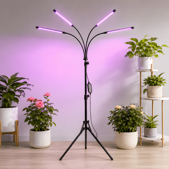 VOLIVO Stand Plant Grow Light, 3 Lighting Modes & 10 Dimmable Levels, Timer and Height Adjustable, Full Spectrum Plant Grow Lamp for Indoor Plants.