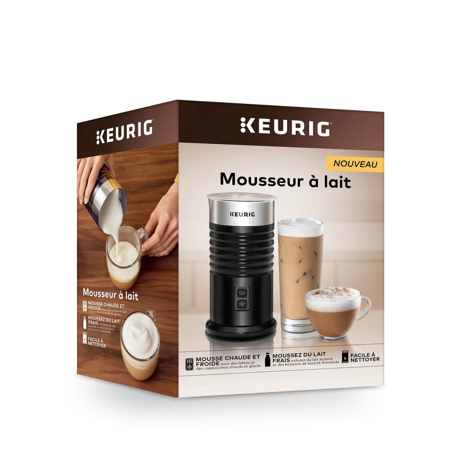 Keurig Milk Frother For Lattes And Cappuccinos, Features Hot And Cold Function, Froth cold or hot beverages