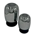 thumbnail image 3 of Bergamo Art Set of 2 Decorative Handmade Glass Flower Vases in Black and Silver, 3 of 4