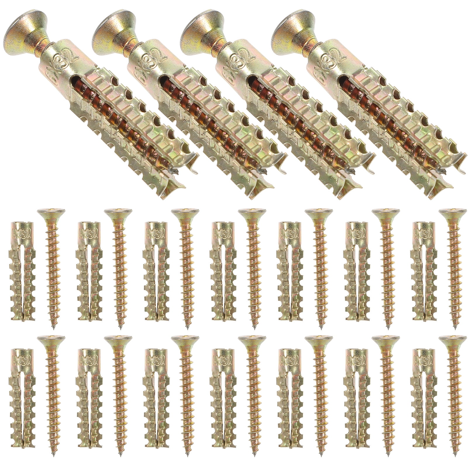 50 Sets Wall Anchors Heavy Duty Steel Wall Anchors Drywall Hollow Screws Anchors